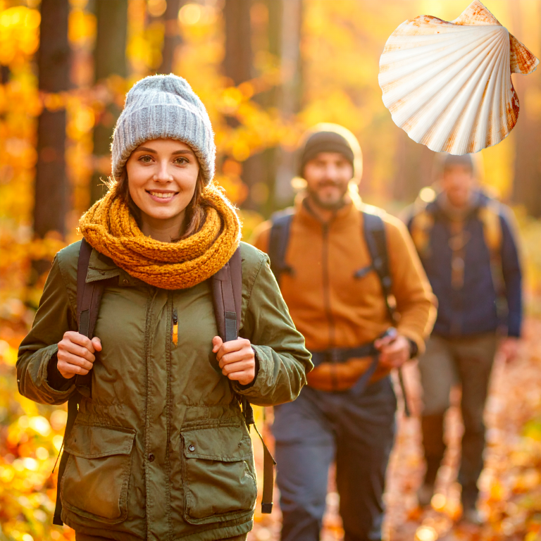Pilgern durch den wunderbaren Herbstwald