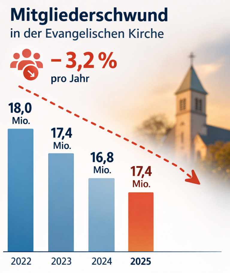 Etwa 3% weniger Mitglieder